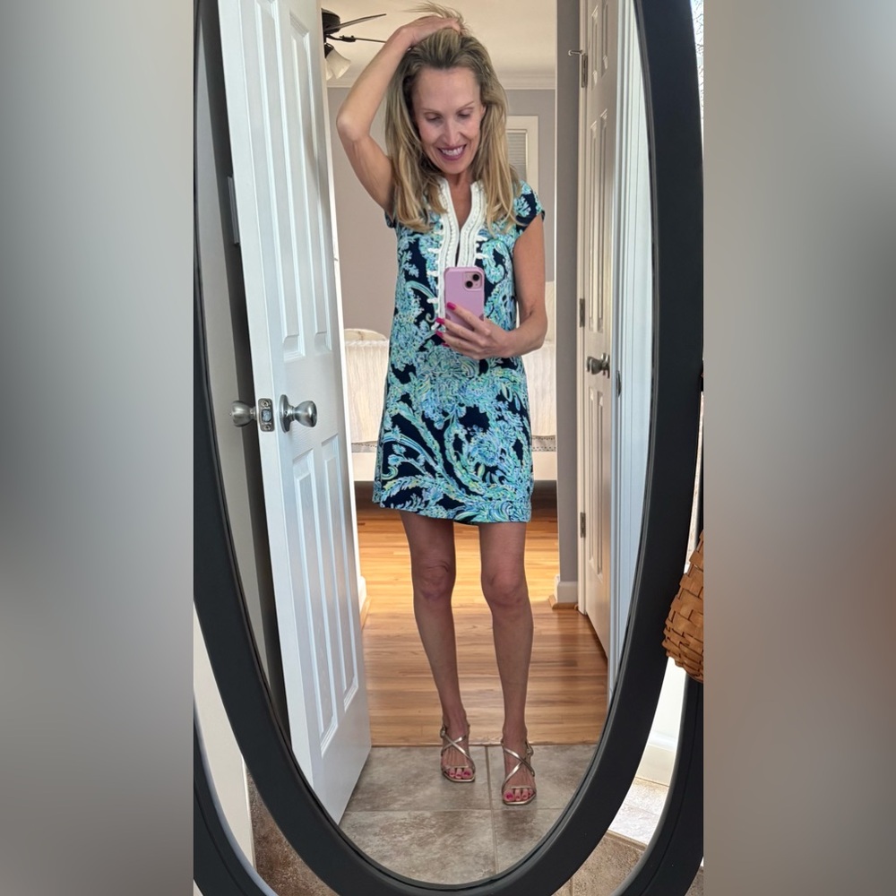 Lilly Pulitzer stunning print with beautiful trim in the front - altered hem